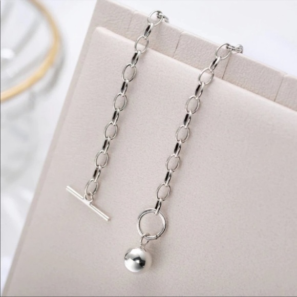 NEW 925 STERLING SILVER TOGGLE LINK NECKLACE - Picture 6 of 7